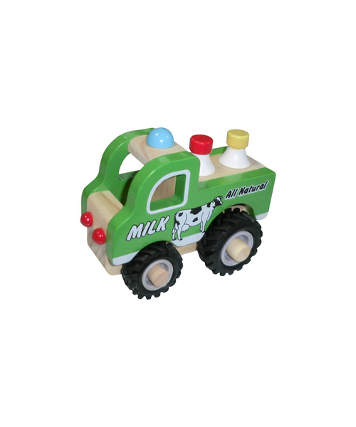 Wooden Toy Milk Truck Green