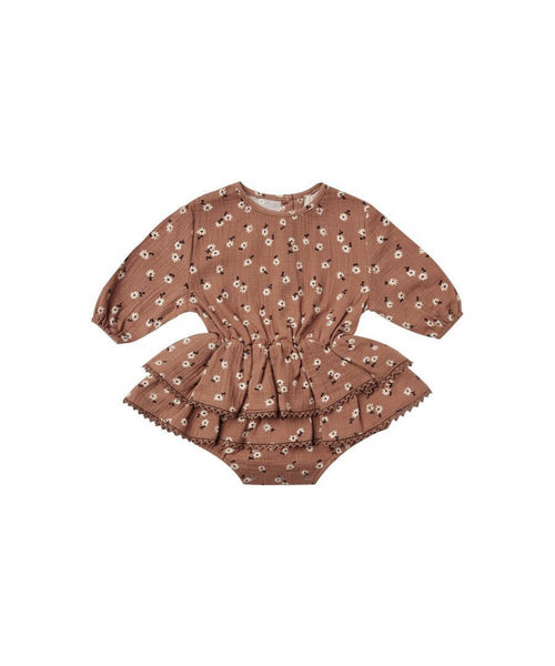 Quincy Mae Organic Rosie Romper Ditsy Clay