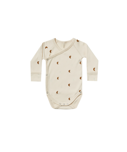 Quincy Mae Organic Side Snap Bodysuit Natural Moon