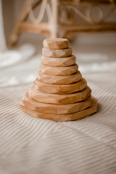 QToys Natural Wooden Stacking Stones