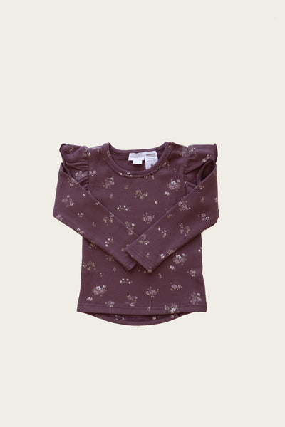 Jamie Kay Fine Rib Frill Top Petit Fleur