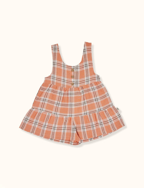 Goldie and Ace Shortall Apricot Gingham
