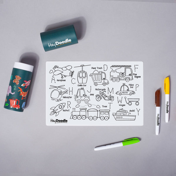HeyDoodle Reusable Colour In Mini Mat Tube Toot Toot Honk