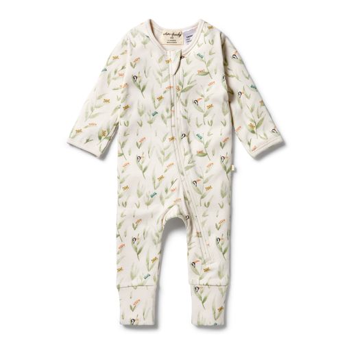 Wilson and Frenchy Organic Zipsuit With Feet Peek-a-Boo
