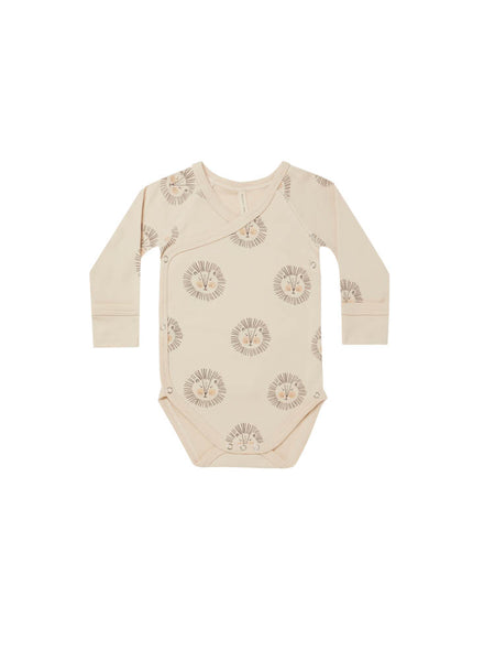 Quincy Mae Side Snap Bodysuit Lions Natural