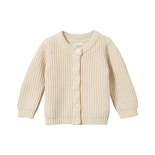 Nature Baby Scout Cardigan Oatmeal Marl Chunky Knit