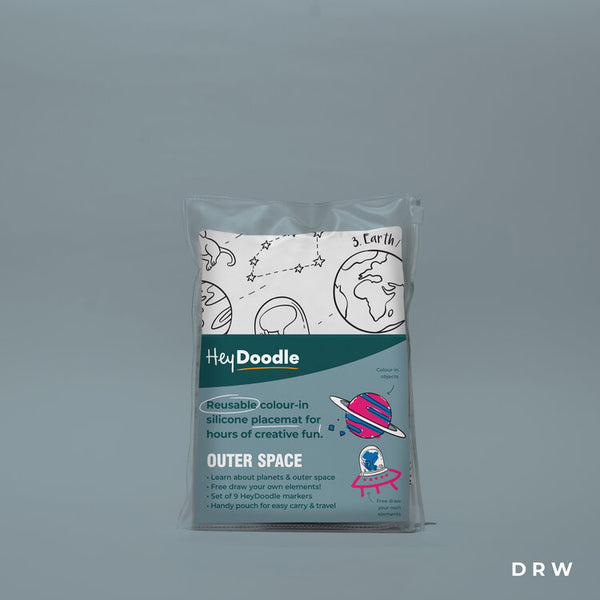 HeyDoodle Reusable Colour In Placemat Outer Space
