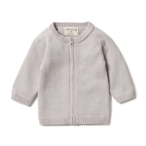Wilson and Frenchy Knitted Zipped Cardigan Nimbus Fleck