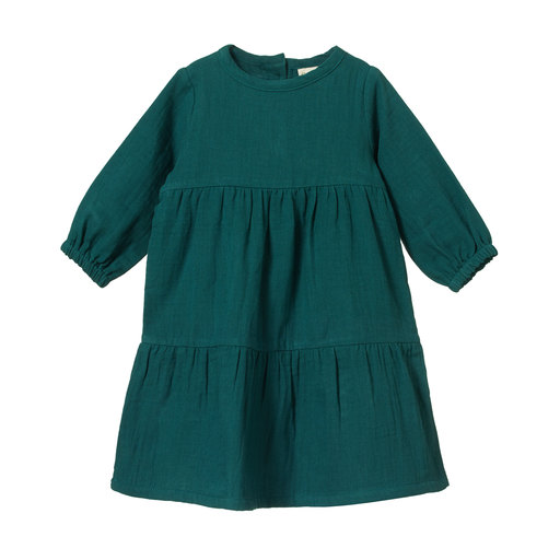 Nature Baby Long Sleeve Esther Dress Teal Crinkle