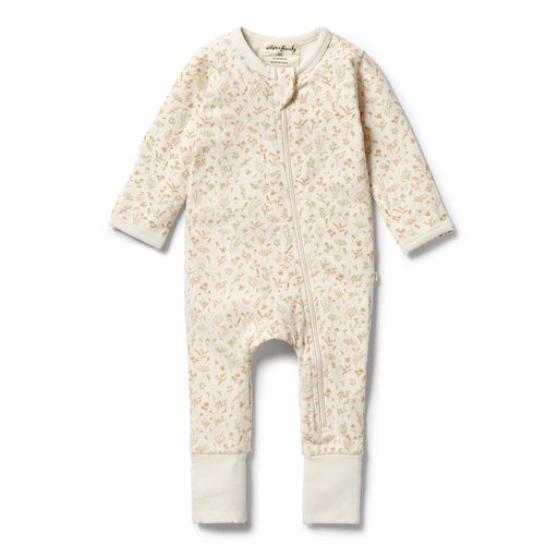 Wilson and Frenchy Organic Zipsuit With Feet Little Garden