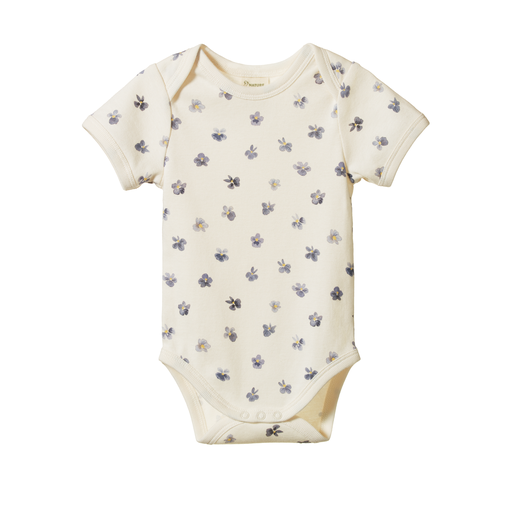 Nature Baby Short Sleeve Bodysuit Pressed Pansy