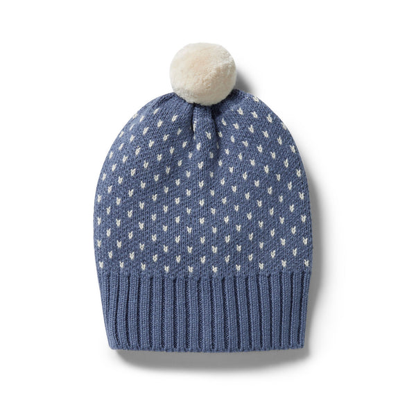 Wilson and Frenchy Knitted Fleck Hat Blue Depths