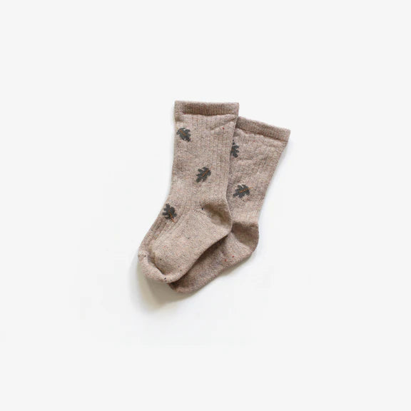 The Rest Organic Jacquard Knit Socks Little Leaf