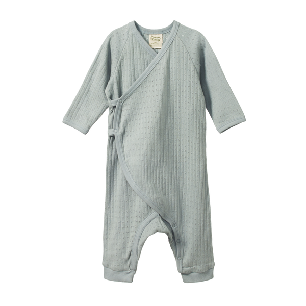 Nature Baby Kimono Stretch and Grow Romper Moonrise Pointelle