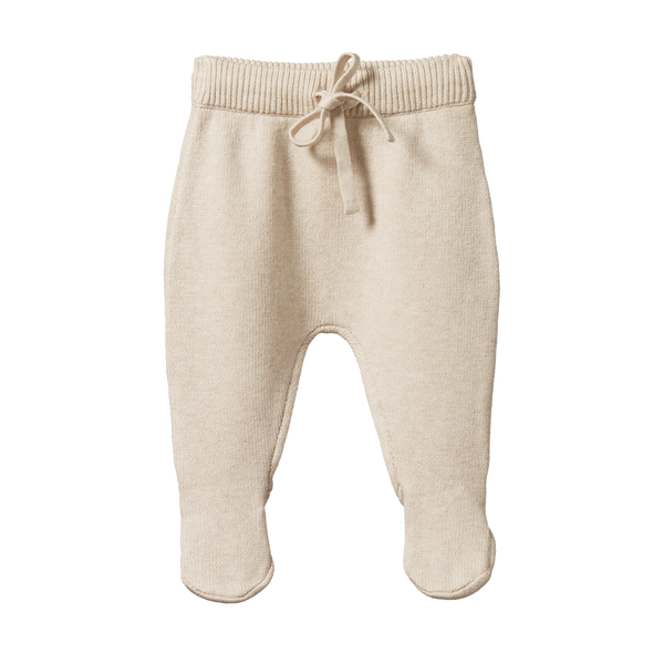 Nature Baby Footed Knit Pants Oatmeal Marl