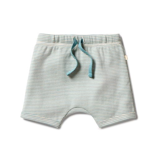 Wilson and Frenchy Rib Tie Front Shorts Mineral Blue Stripe