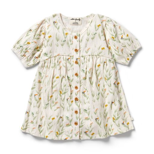 Wilson and Frenchy Crinkle Button Dress Peek-a-Boo