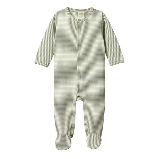 Nature Baby Stretch and Grow Romper Nettle Pinstripe