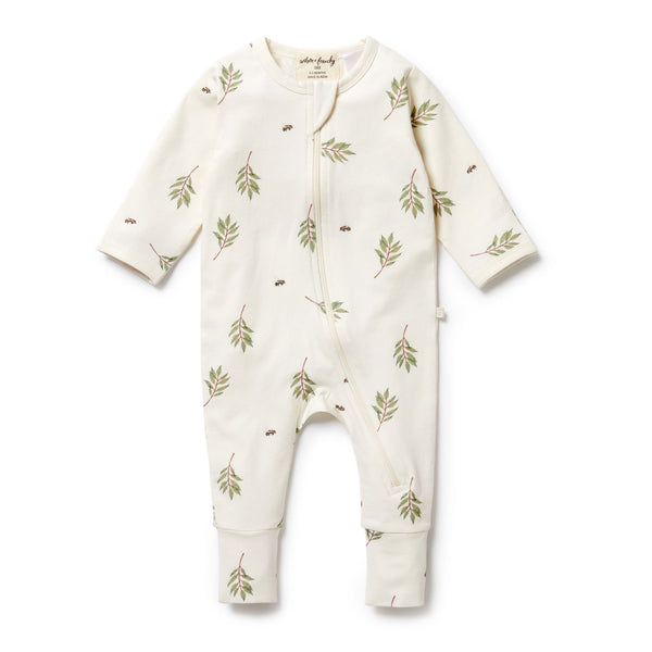 Wilson and Frenchy Organic Zipsuit With Feet Busy Bee