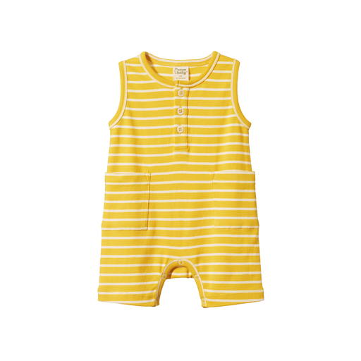 Nature Baby Camper Suit Golden Yellow Sailor Stripe