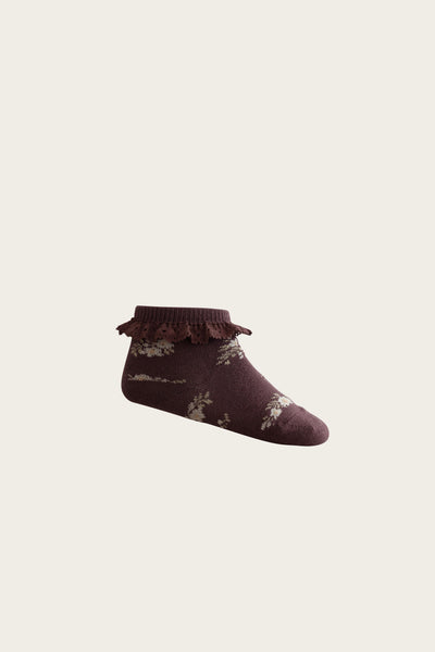 Jamie Kay Frill Ankle Socks Petite Fleur Blackberry
